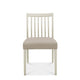 Bremen - Low Slat Back Dining Chair In Washed Grey With Grey Bonded Leathe