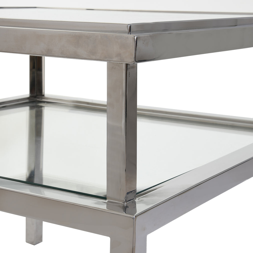 Grant - Side Table In Silver Stainless Steel