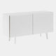 2 Door Sideboard In GF69 Graphite Structure & Soft Leather Doors