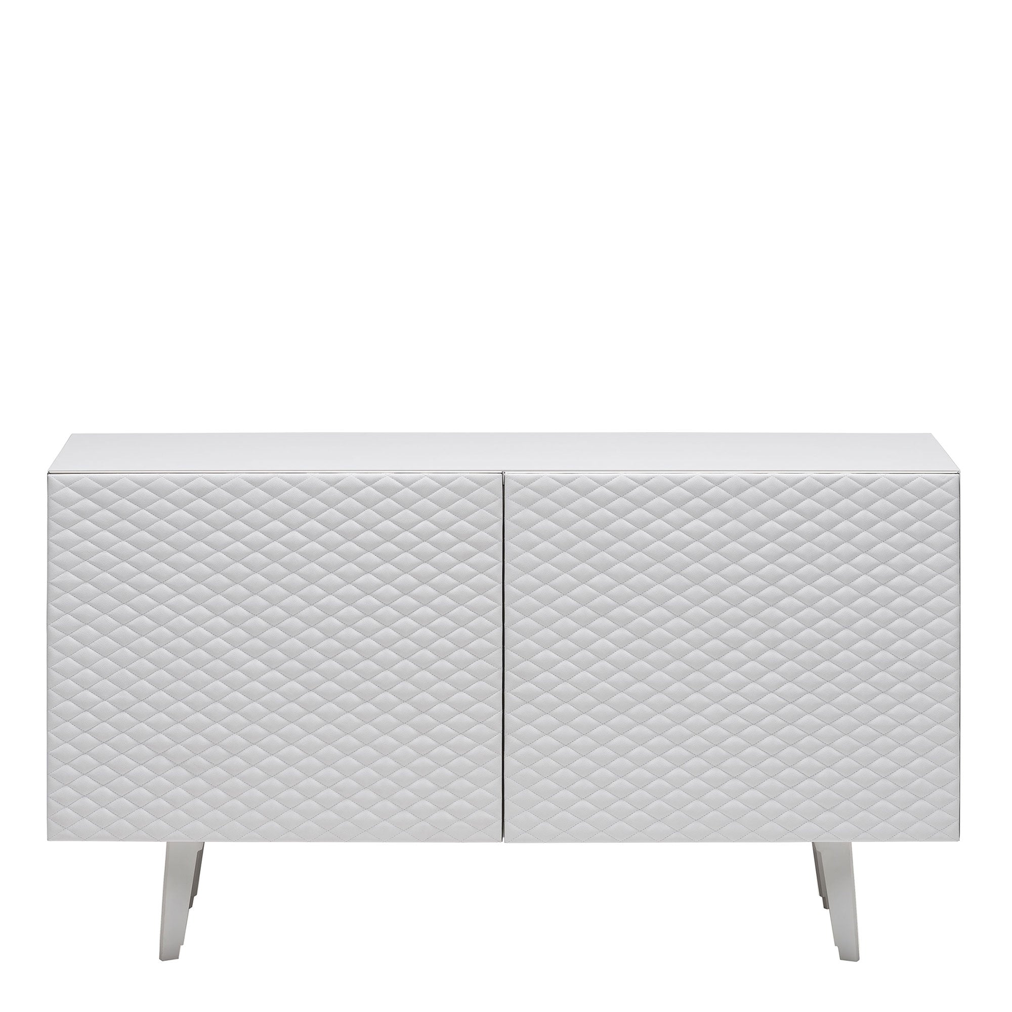 2 Door Sideboard In GF69 Graphite Structure & Soft Leather Doors