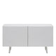 2 Door Sideboard In GF69 Graphite Structure & Soft Leather Doors