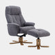 Swivel Chair And Stool In Lisbon Grey Fabric (Assembly Required)