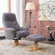 Swivel Chair And Stool In Lisbon Grey Fabric (Assembly Required)