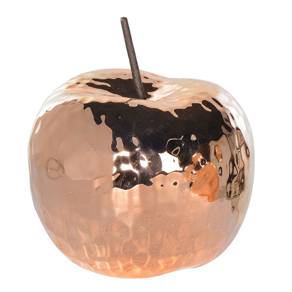Ceramic Apple  - Hammered Copper