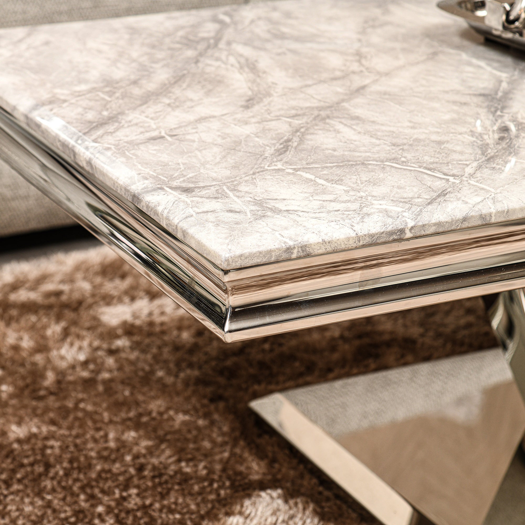Coffee Table Grey Marble Top