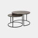 Wickham - Nest Of 2 Coffee Tables Aluminium Top With Black Legs