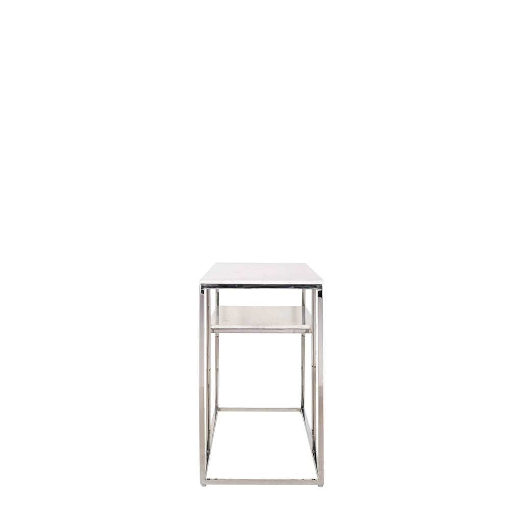 Porto - Side Table With Stainless Steel Crossed Legs & Marble Top