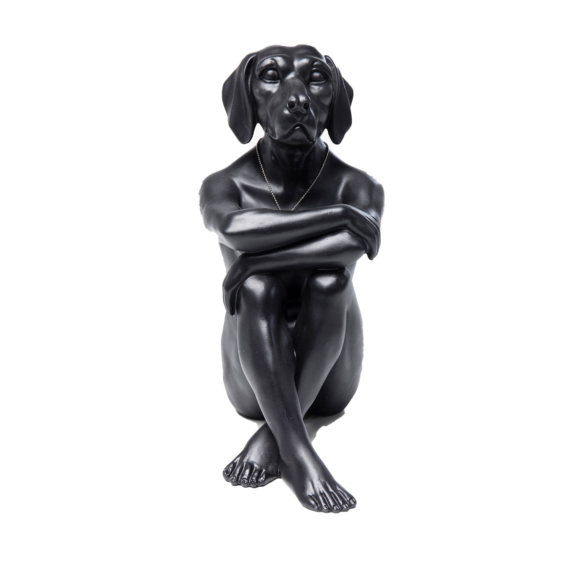 Dog Figure Arms Folded - High Gloss Black
