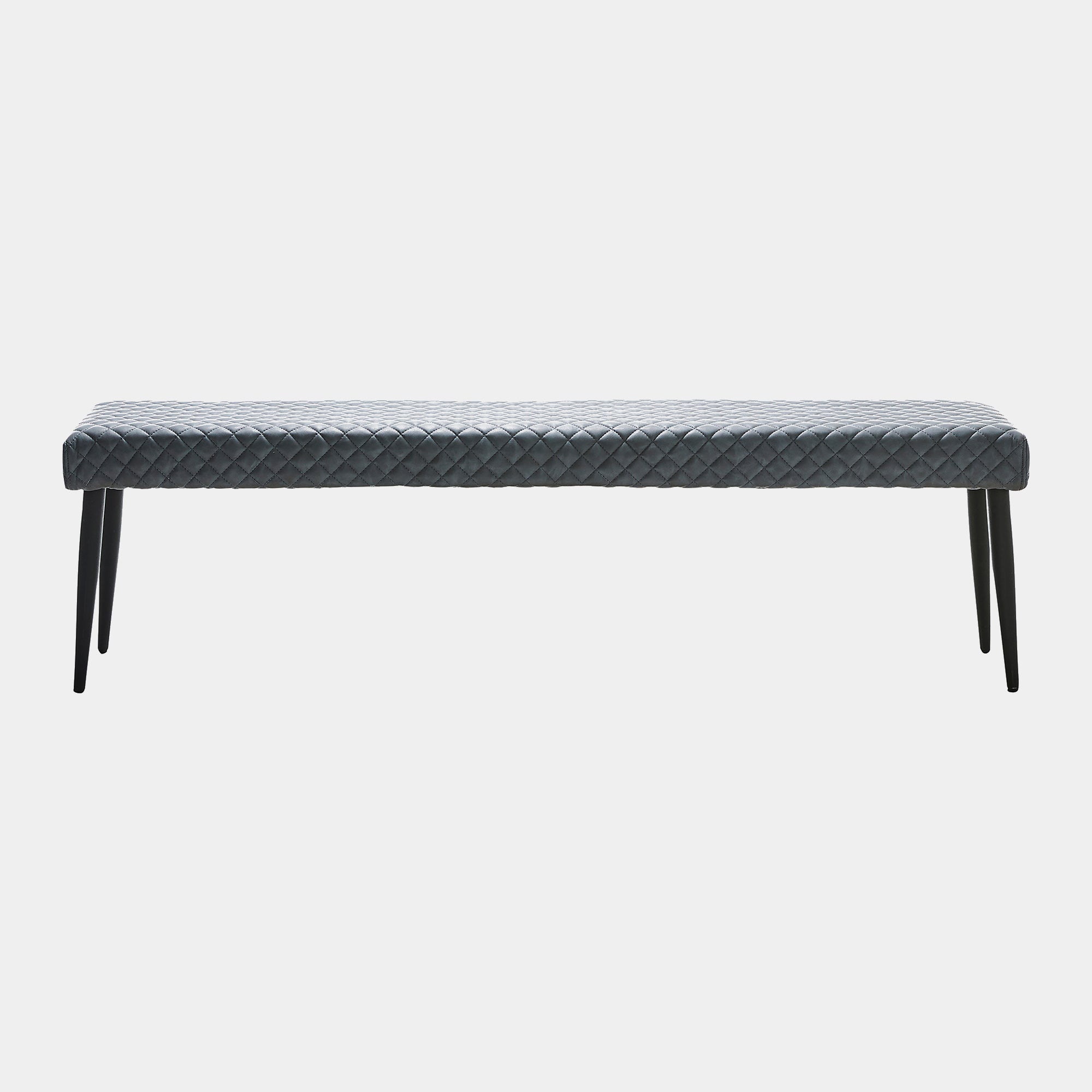 Bench 160cm Grey PU With Black Metal Legs