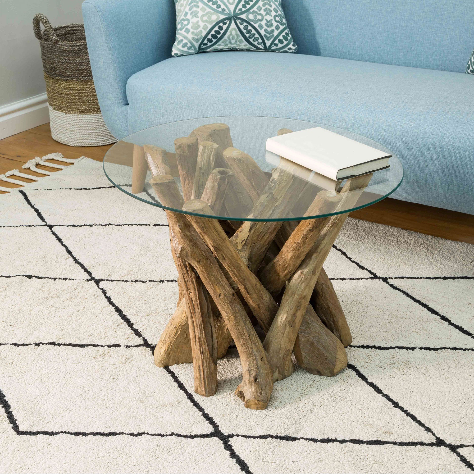 Twiggy - Round Coffee Table With Glass Top