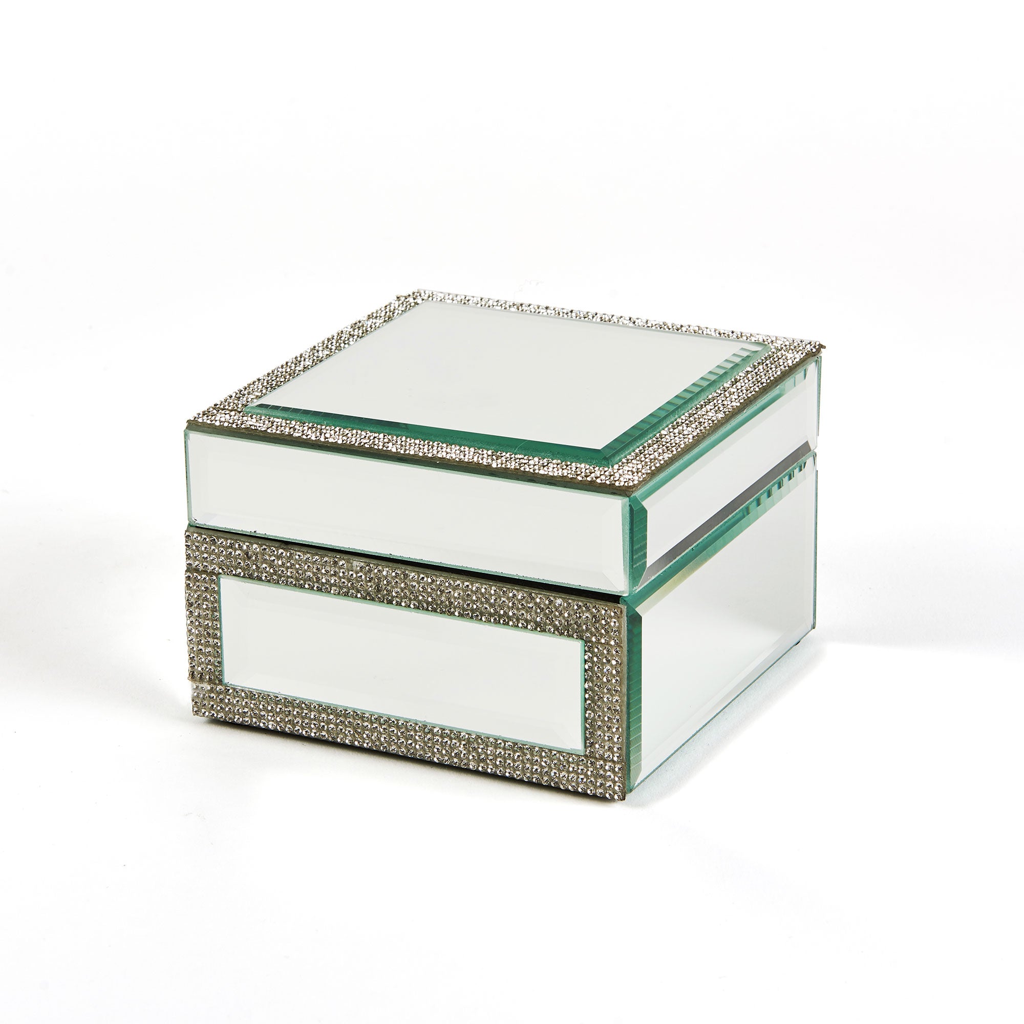 Vegas Glitz Mirrored Trinket Box Small - Silver