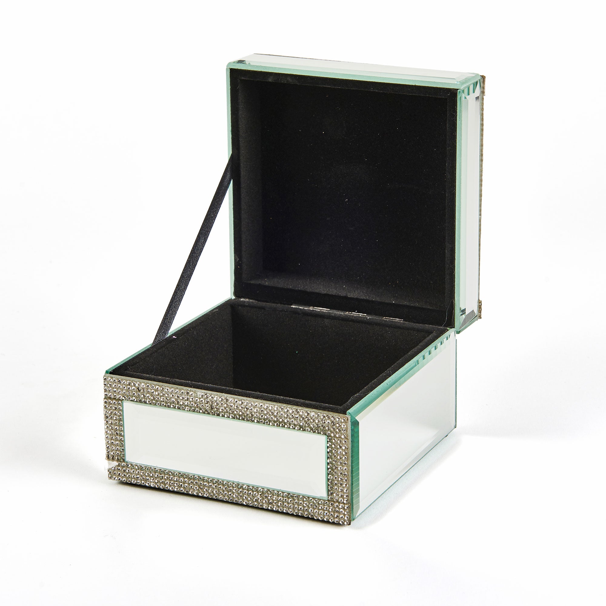 Vegas Glitz Mirrored Trinket Box Small - Silver