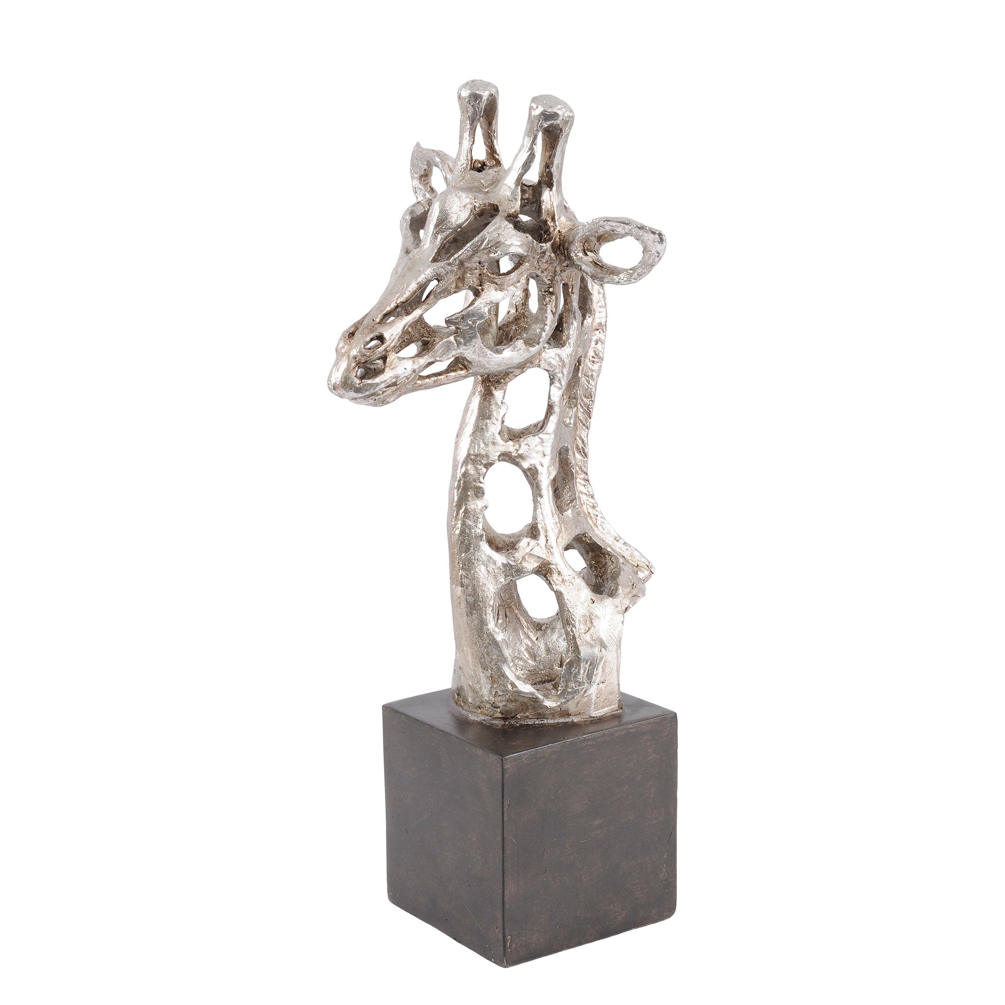 Natures Edge Giraffe Head Sculpture - Silver