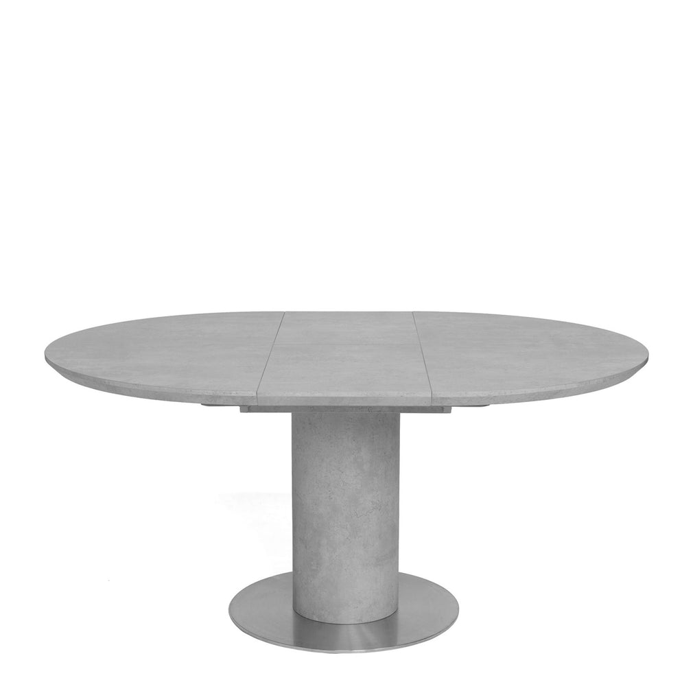 120cm Circular Ext. Table Concrete Effect Finish