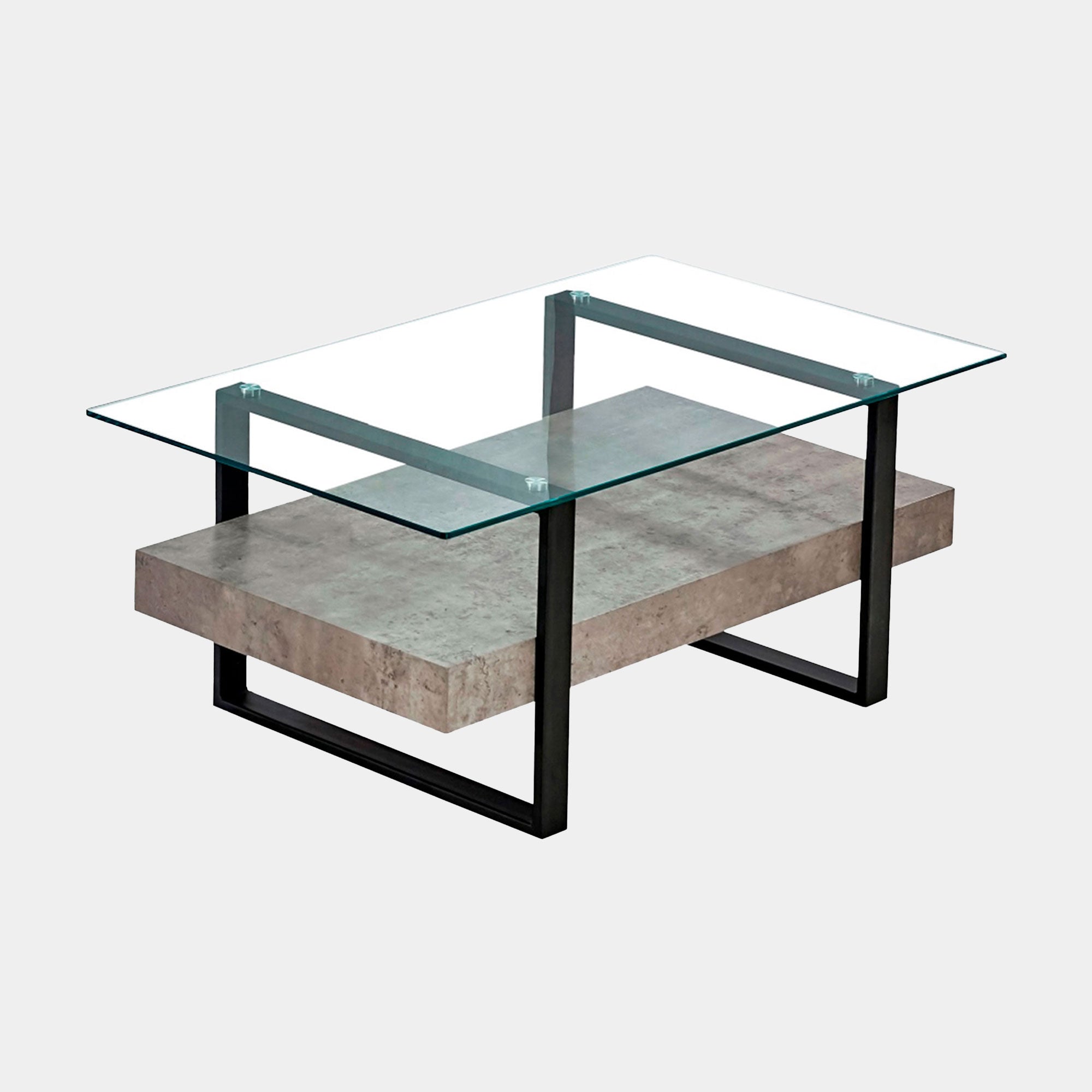 Coffee Table Concrete Effect/Glass  (Assembly Required)