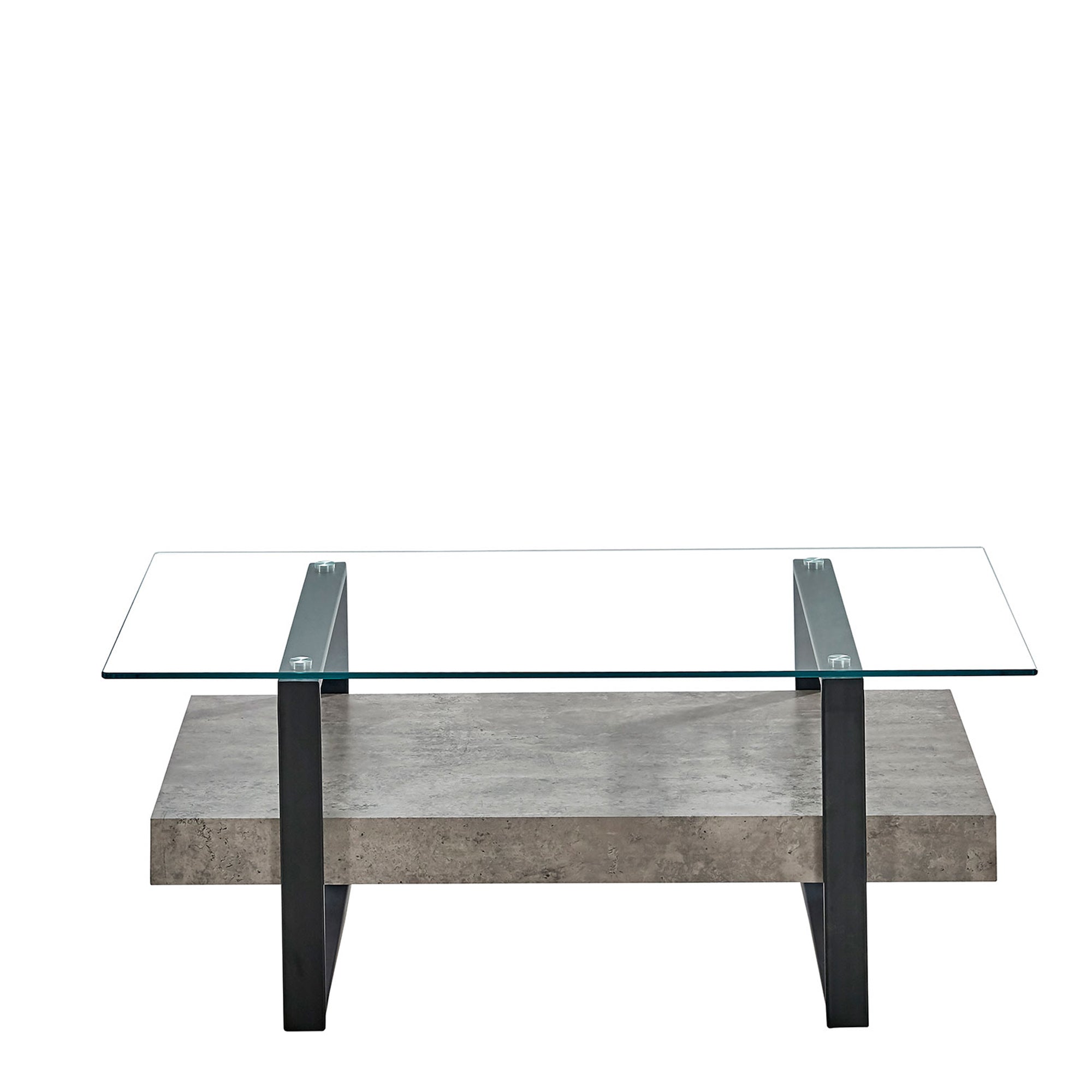 Coffee Table Concrete Effect/Glass  (Assembly Required)