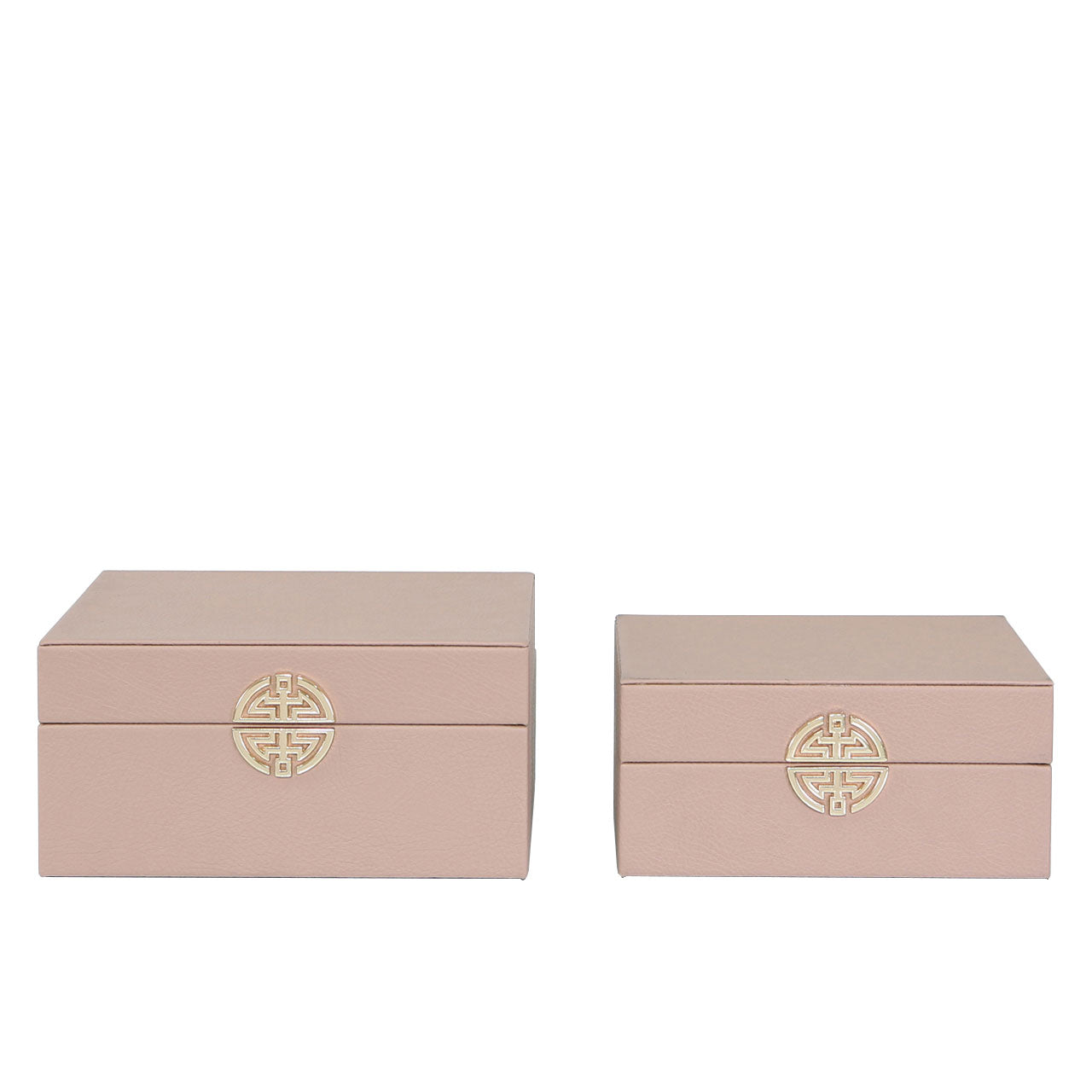 Nara Set Of 2 Jewellery Boxes - Pink & Gold