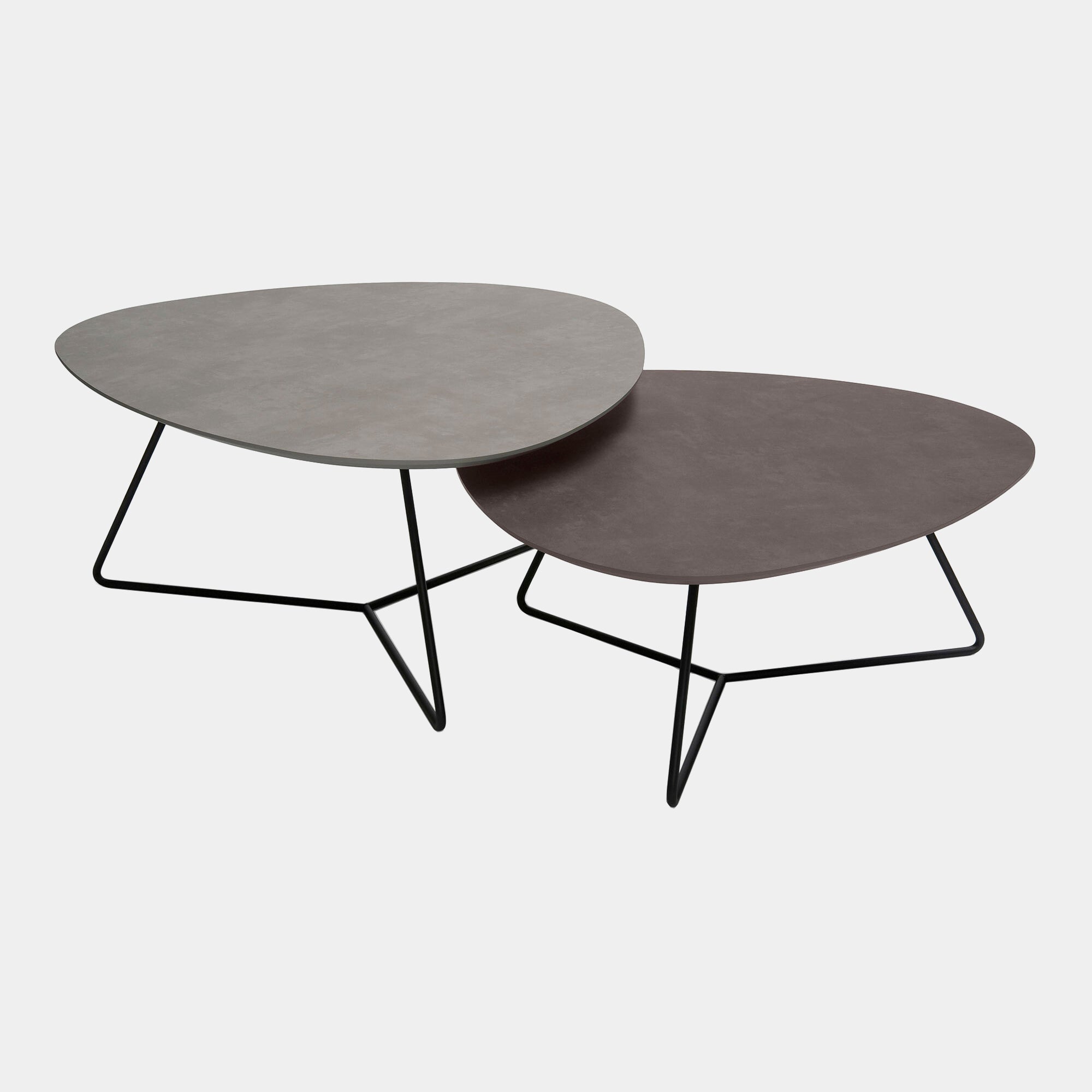 Stratus - Coffee Table Set Inc 95cm Table In Alu Grey & 87cm Table In Bronze