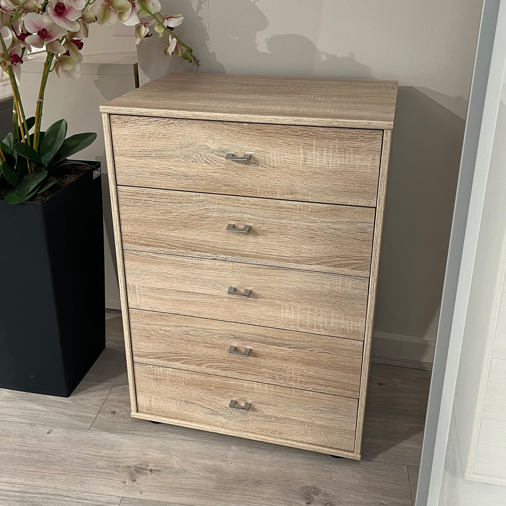 Delano 599-871 Chest Of Drawers, W 60cm, H 86cm, 5 Drawers, All In Rustic Oak