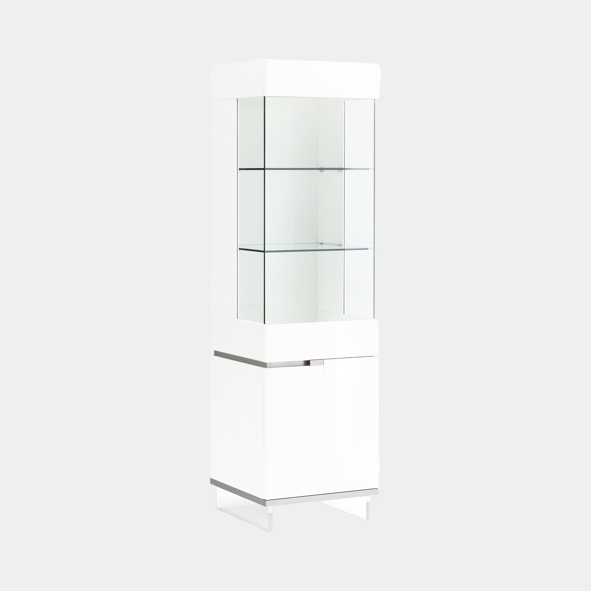 1 Door Right Curio Cabinet In White High Gloss