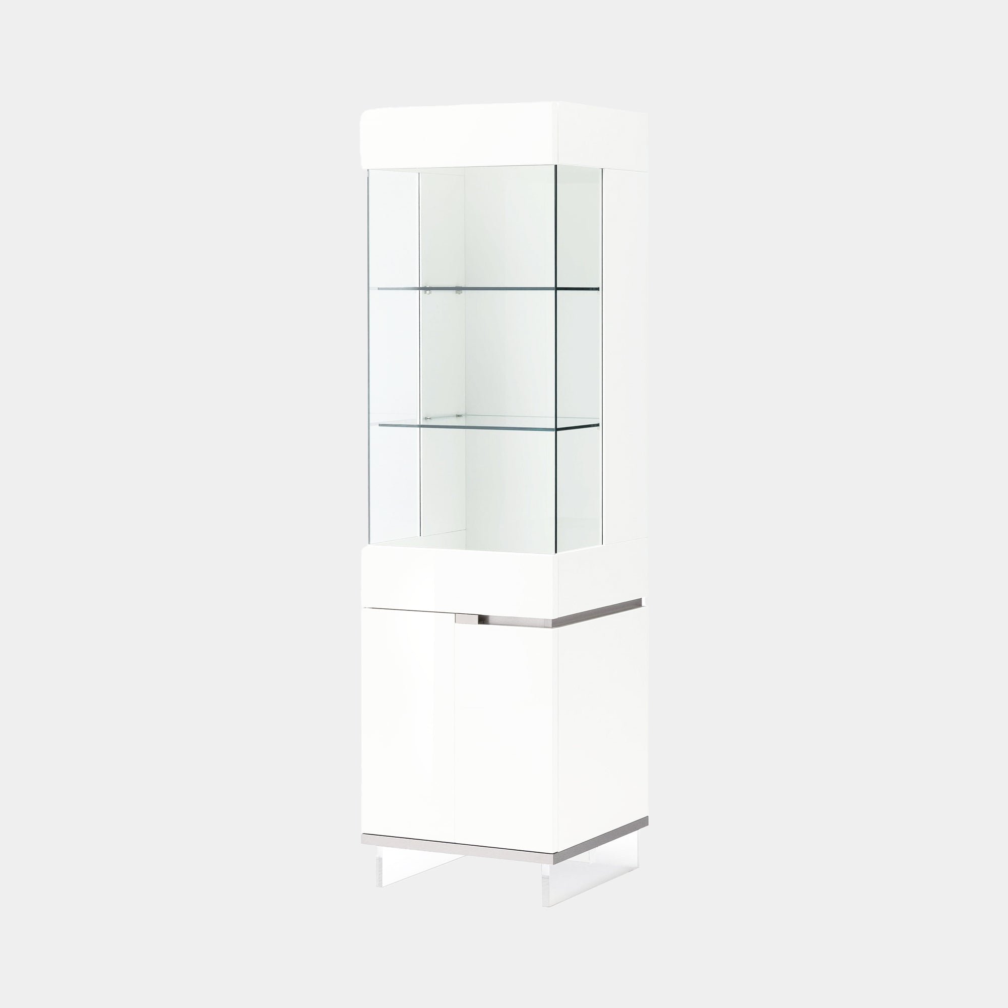 1 Door Left Curio Cabinet In White High Gloss