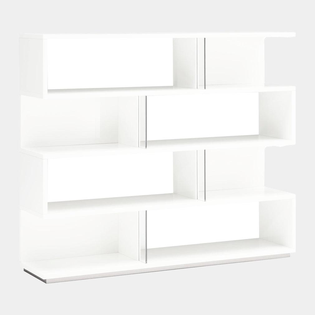 Large Bookcase In White High Gloss