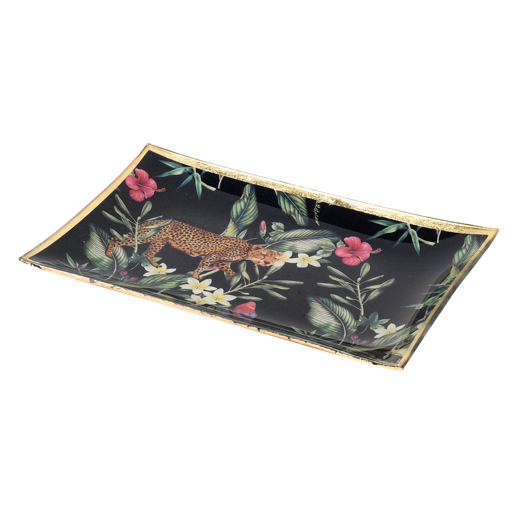 Leopard Trinket Tray Tropical 22x15cm