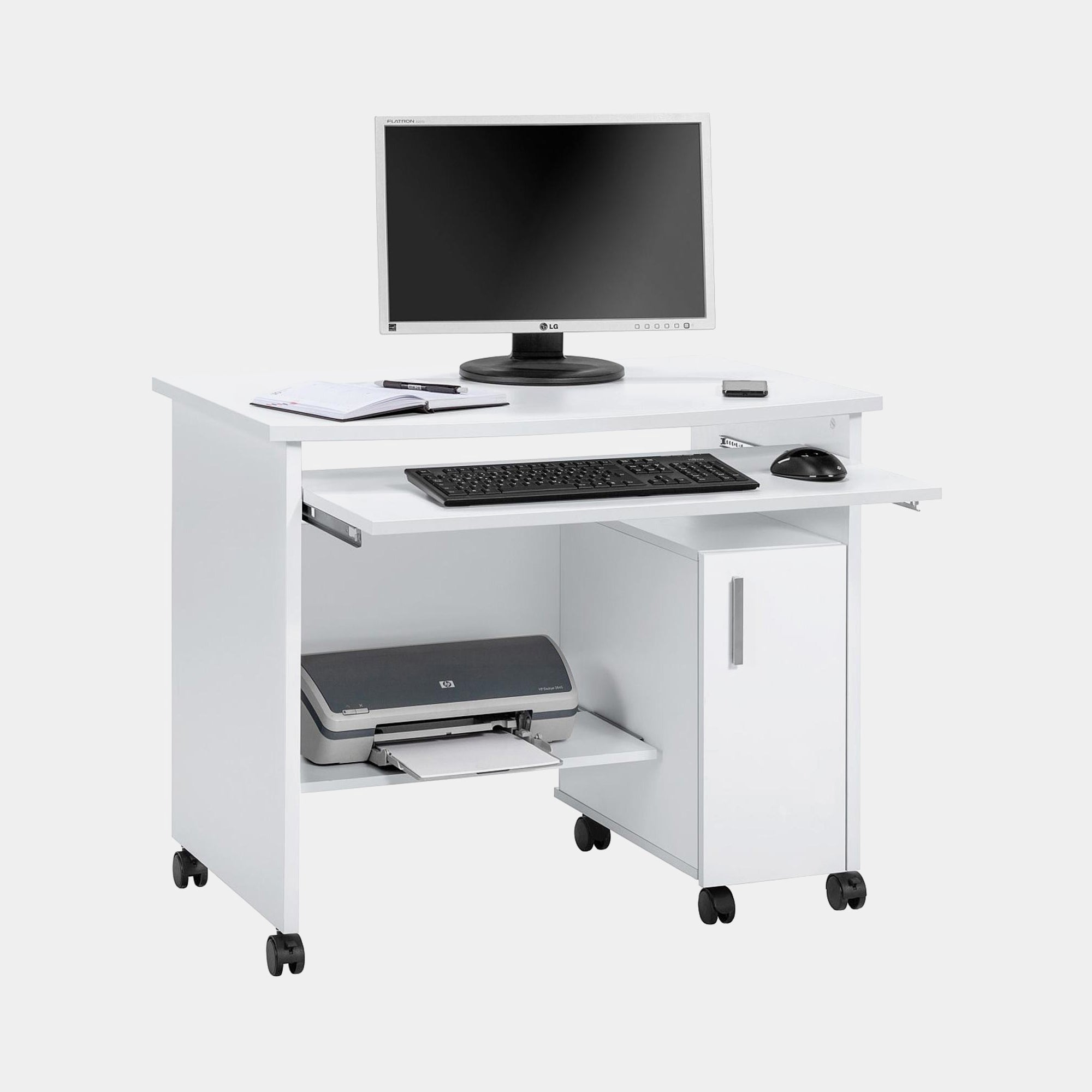 4035-5539 Desk -White Finish (Self Assembly Required)