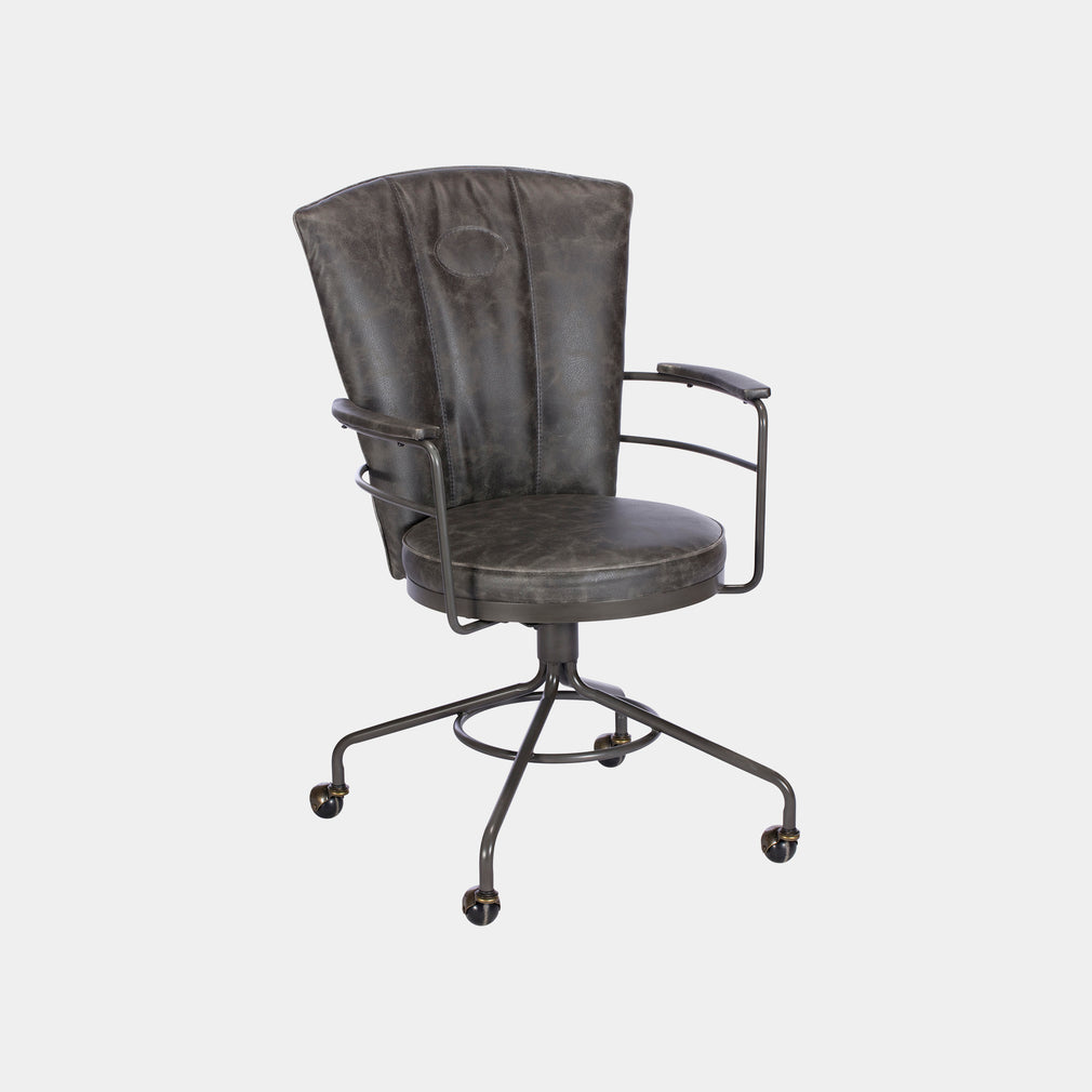 Desk Chair In Grey PU