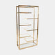 Display Cabinet With Clear Glass Shelves & Gold Steel Frame