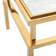 Side Table With Clear Glass Top & Gold Steel Frame