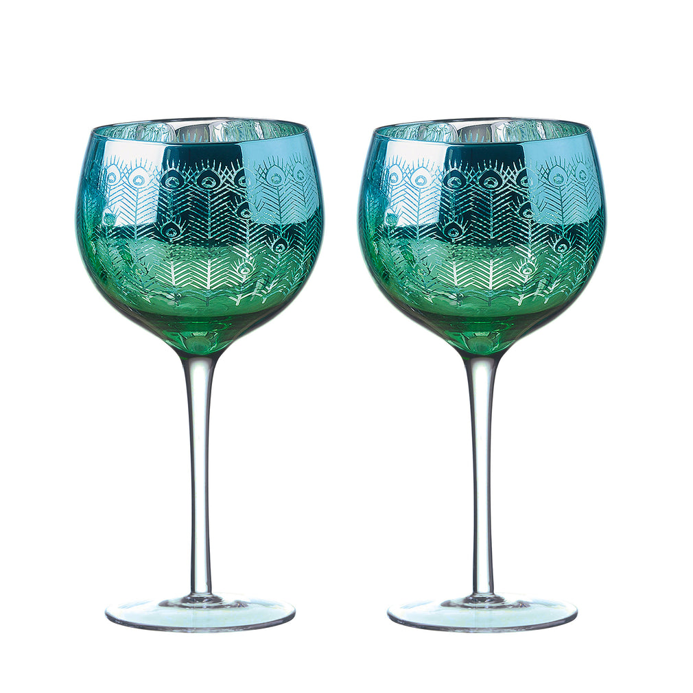 Peacock Gin Glasses Set of 2