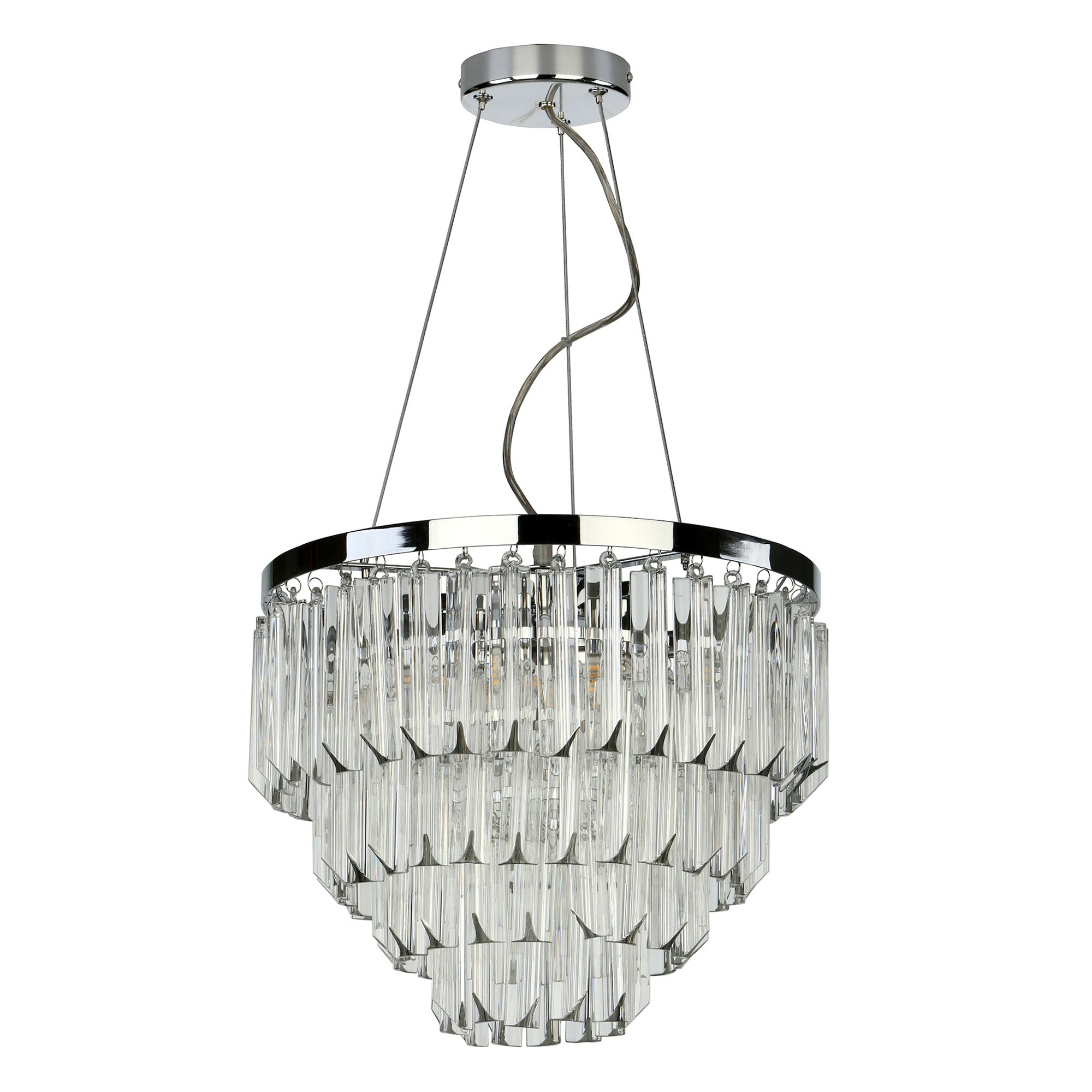 Carra 5 Pendant Clear Polished Nickel