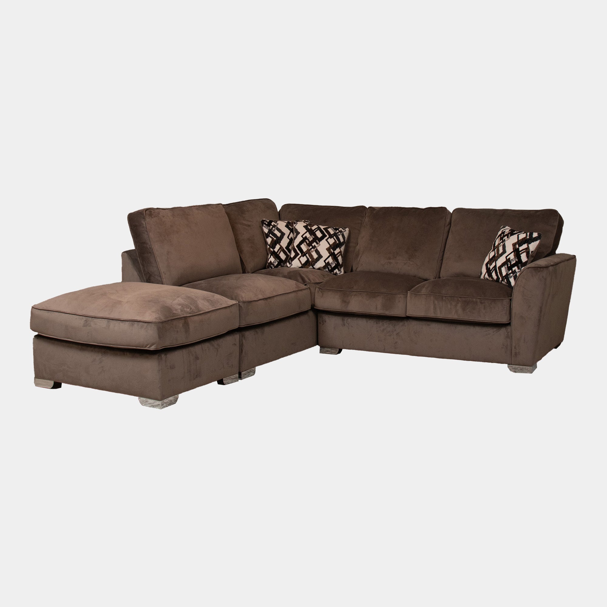 Memphis - RHF Footstool Standard Back Sofabed Corner Group In Fabric Grade C