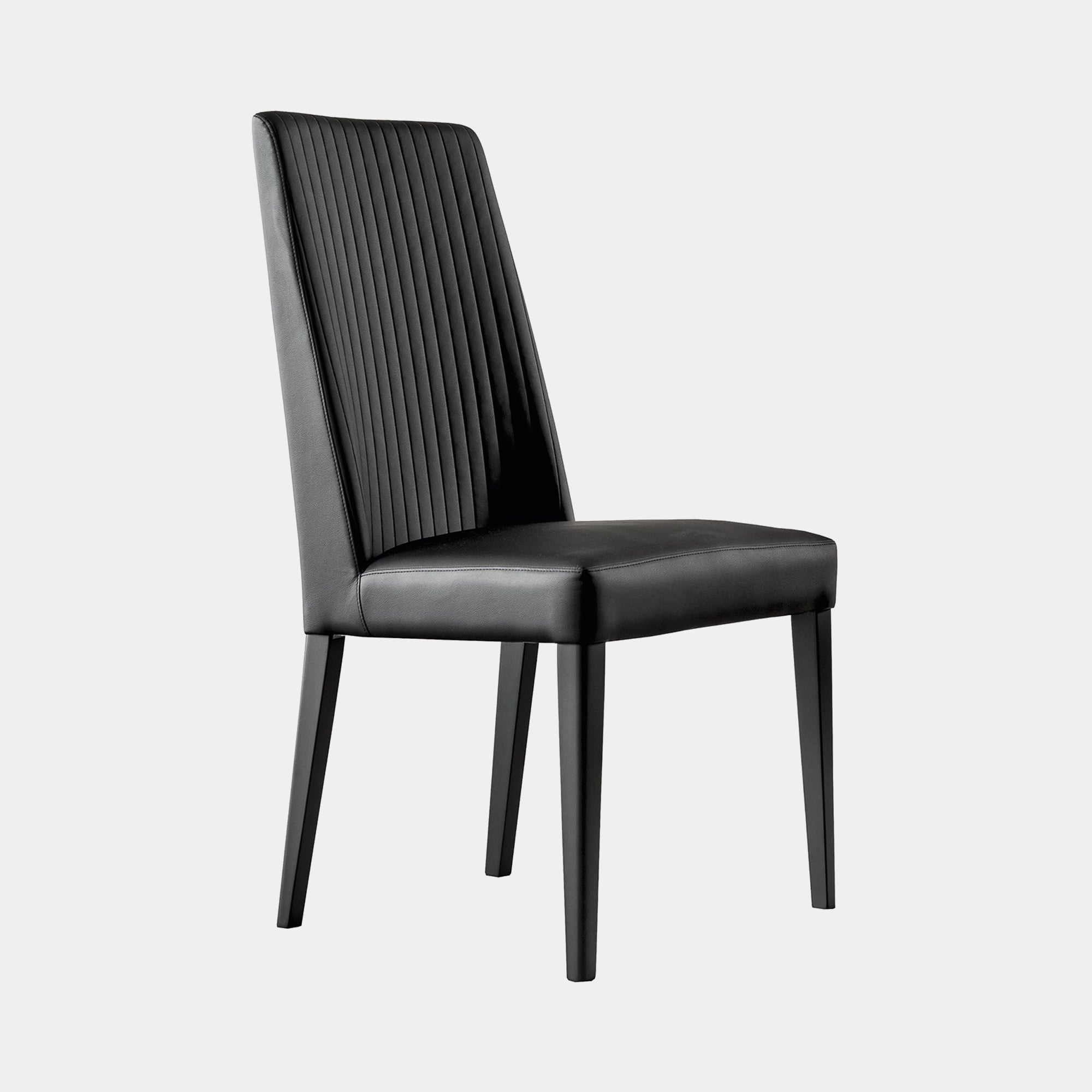 Savona - Dining Chair In Black Ecoleather With Matt Black Base