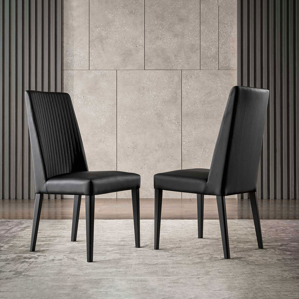 Savona - Dining Chair In Black Ecoleather With Matt Black Base