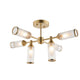 WEBEX Newton 6 Light Semi Flush Satin Brass