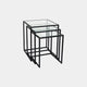 Padua - Nest of 3 End Tables With Black Steel Frame & Clear Glass Top