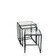 Padua - Nest of 3 End Tables With Black Steel Frame & Clear Glass Top