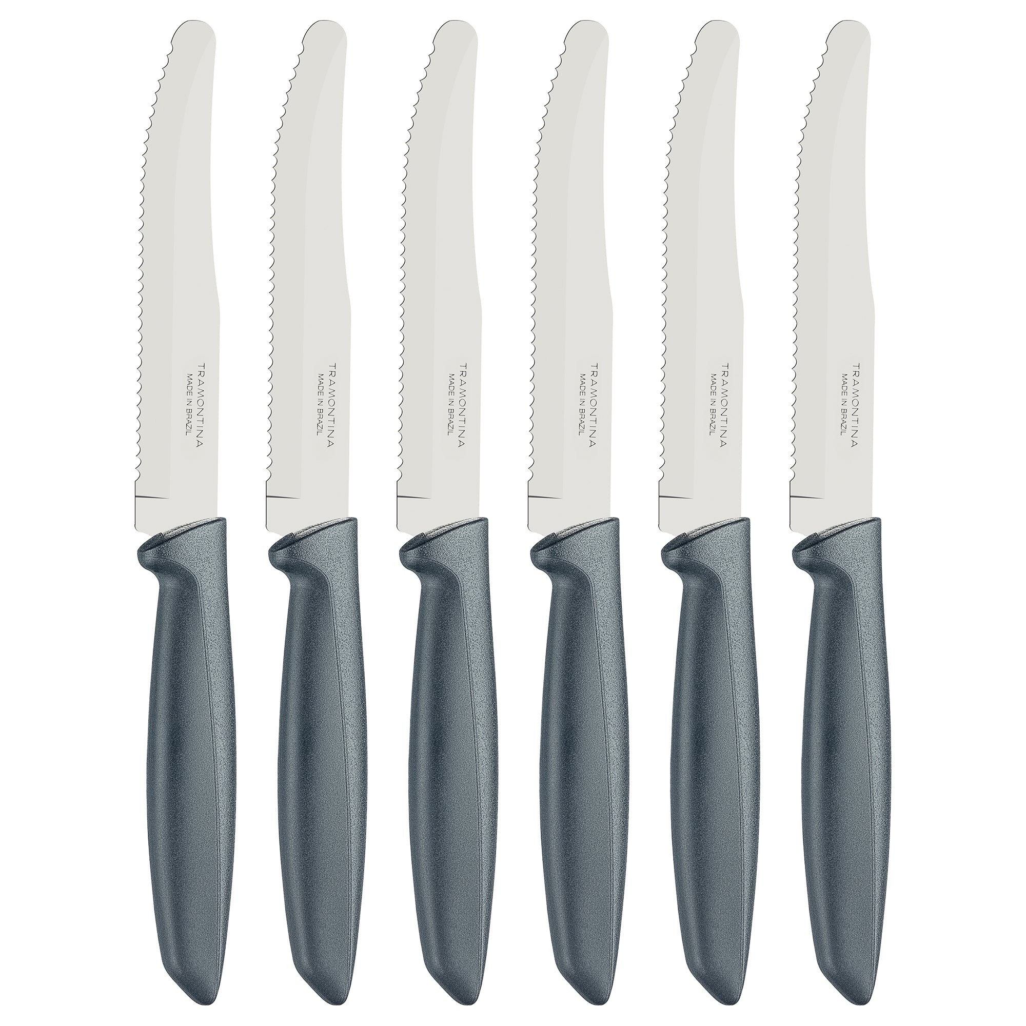 Serrated Knife Set of 6 Grey