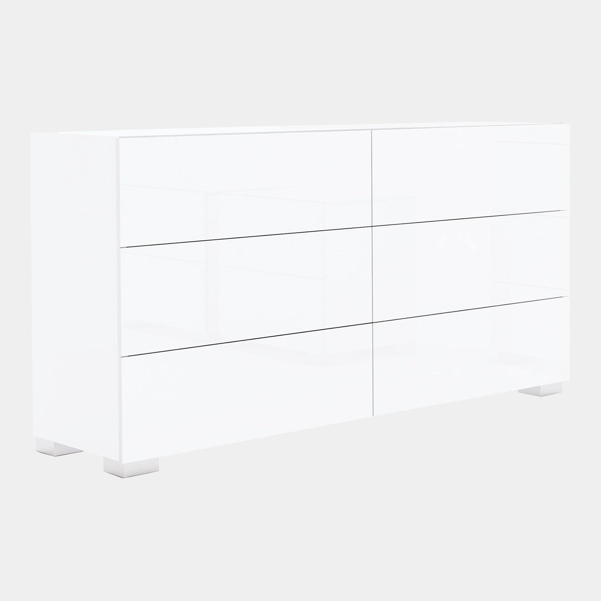 Large Chest Of Drawers In White High Gloss Finish