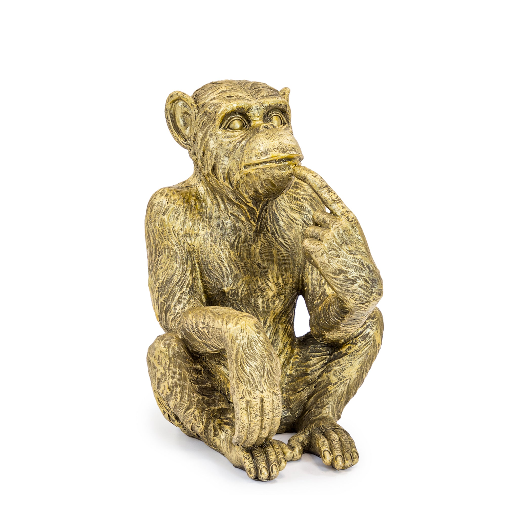 Sitting Monkey Bottle Holder Antique Gold