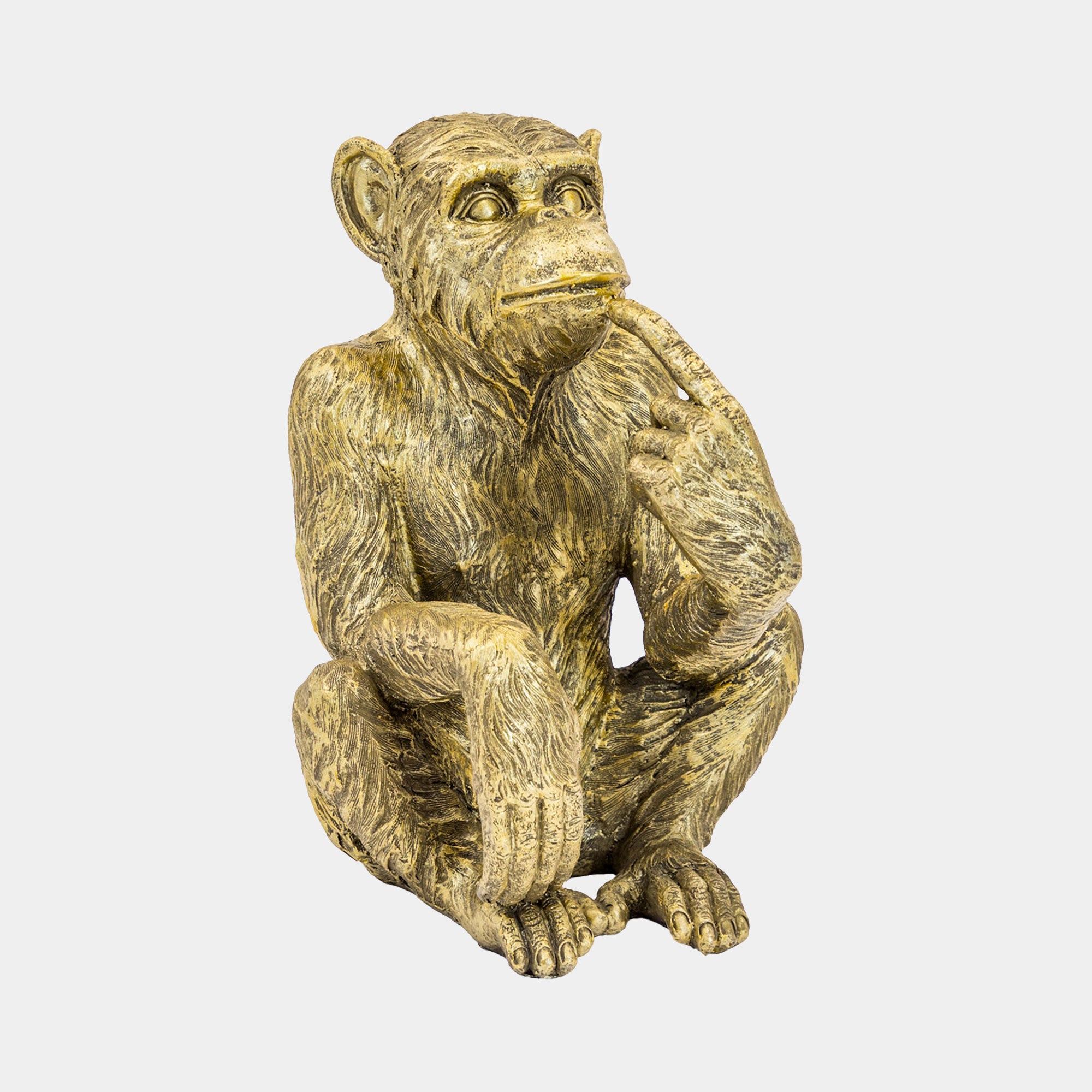 Sitting Monkey Bottle Holder Antique Gold (WG)