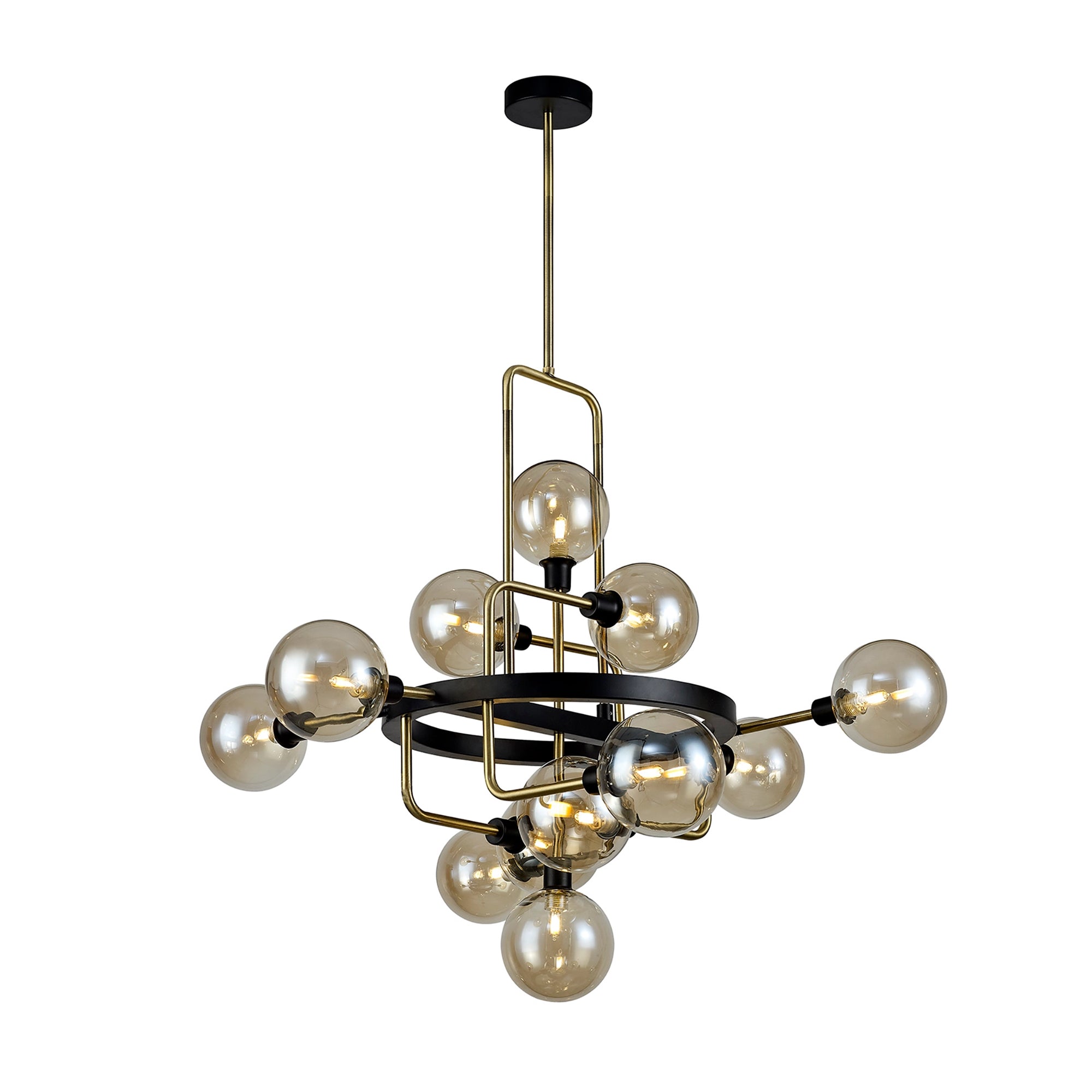 Hayle Black & Brass 12 Pendant