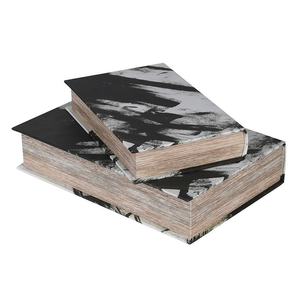 Black & White Book Boxes Set of 2