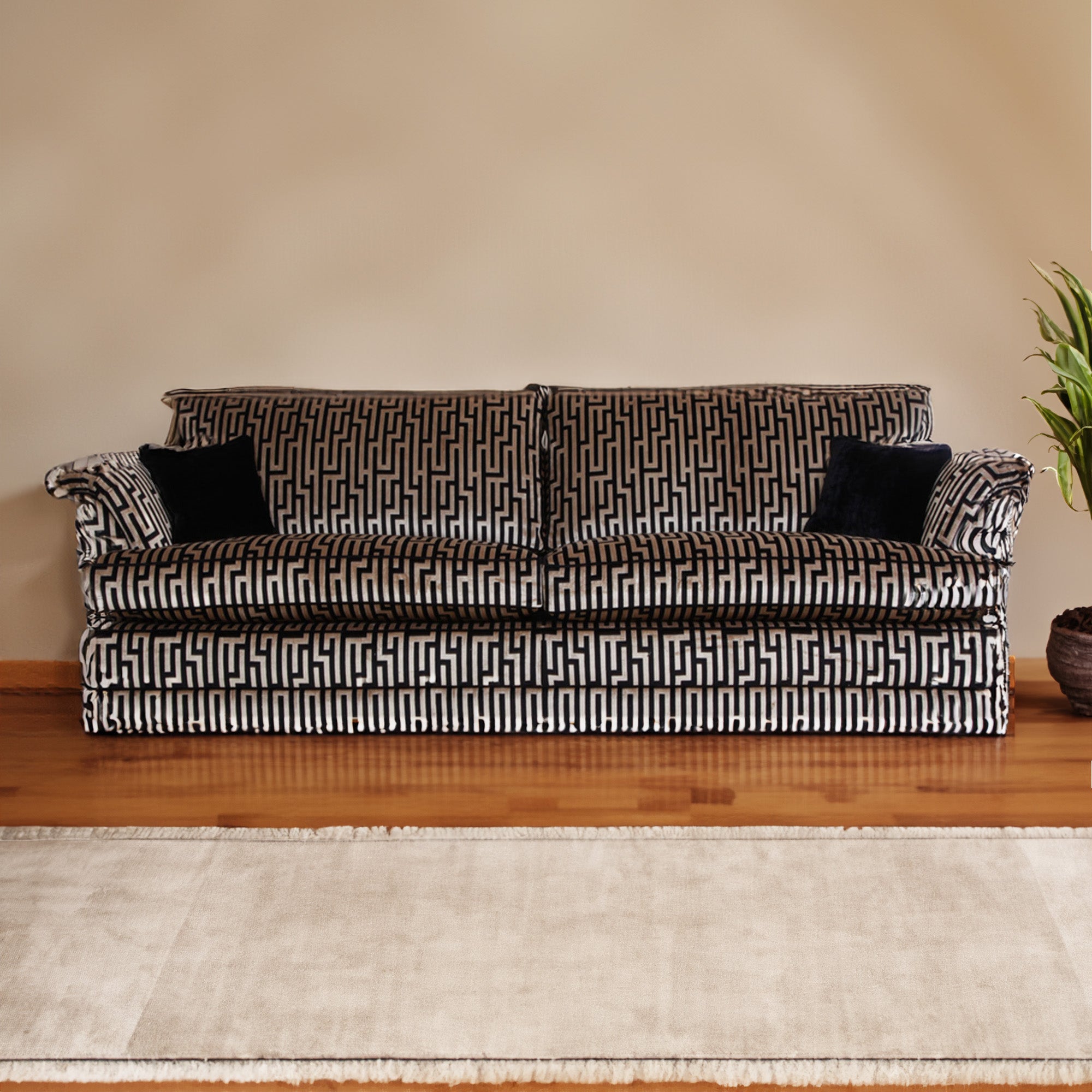 Standard Back 4 Seat Sofa Straight Back In Fabric Grade 9