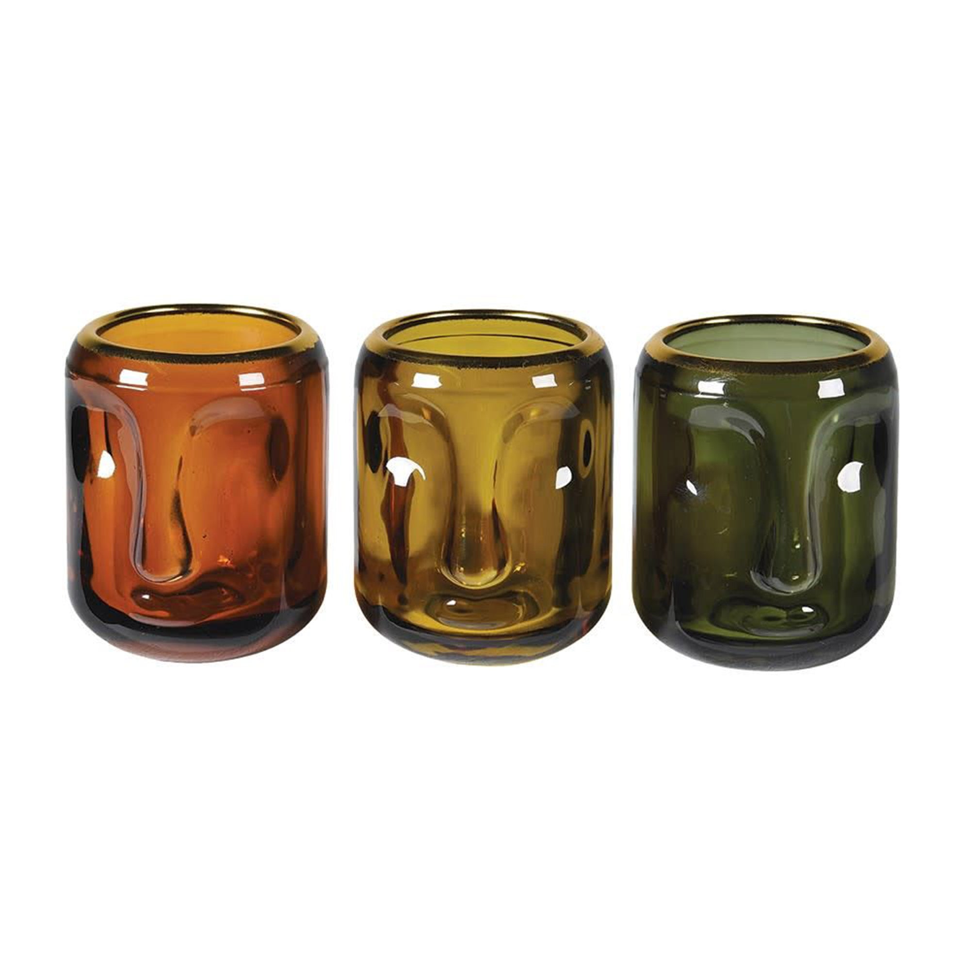 Face Candle Holders - Set of 3