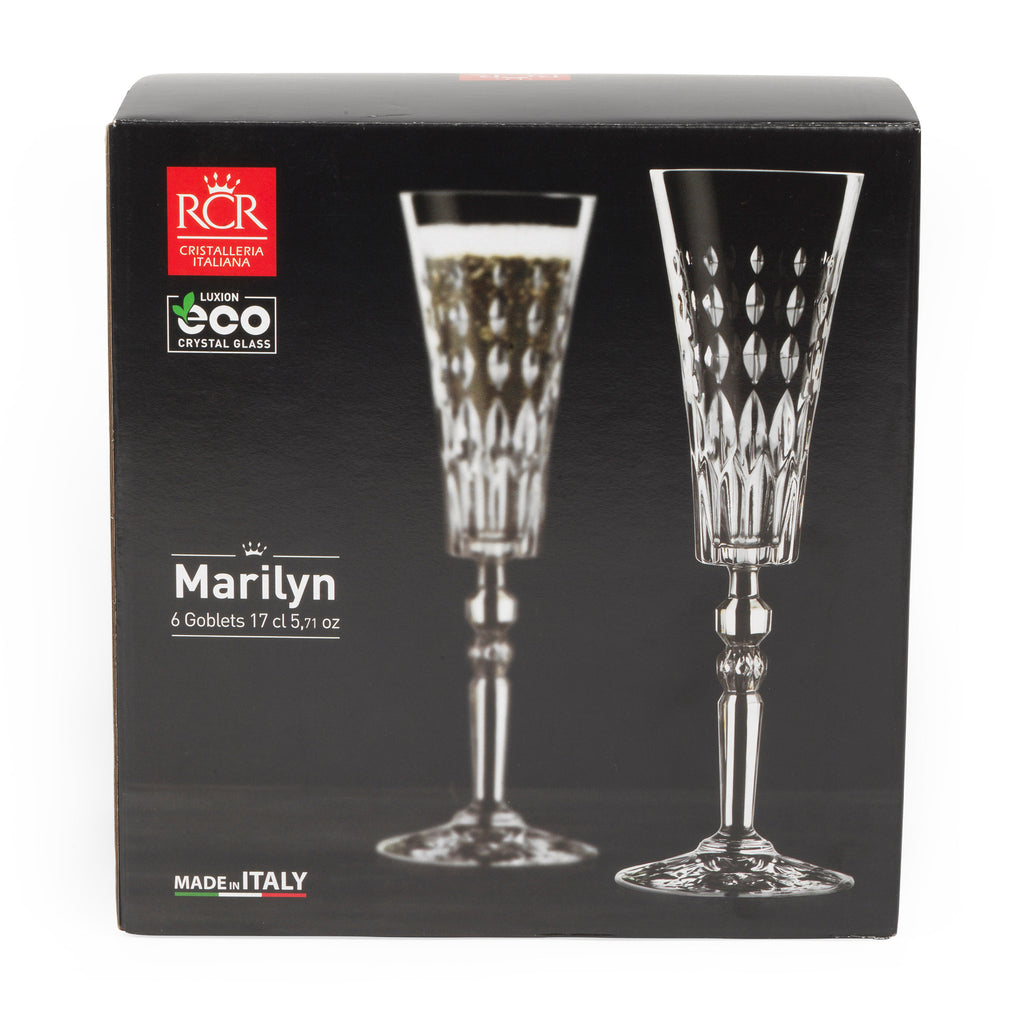 RCR Marilyn Champagne Flutes - Set of 6