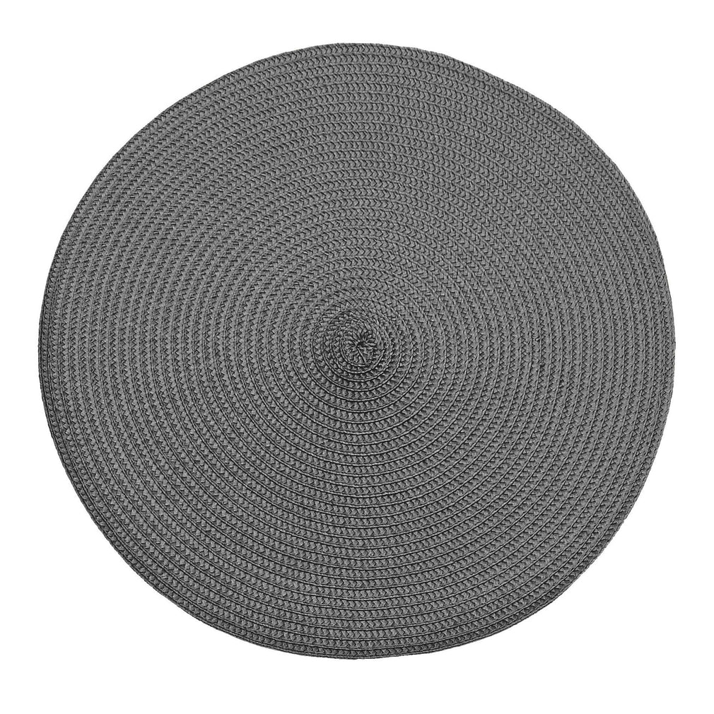 Circular Ribbed Placemat Iron Grey