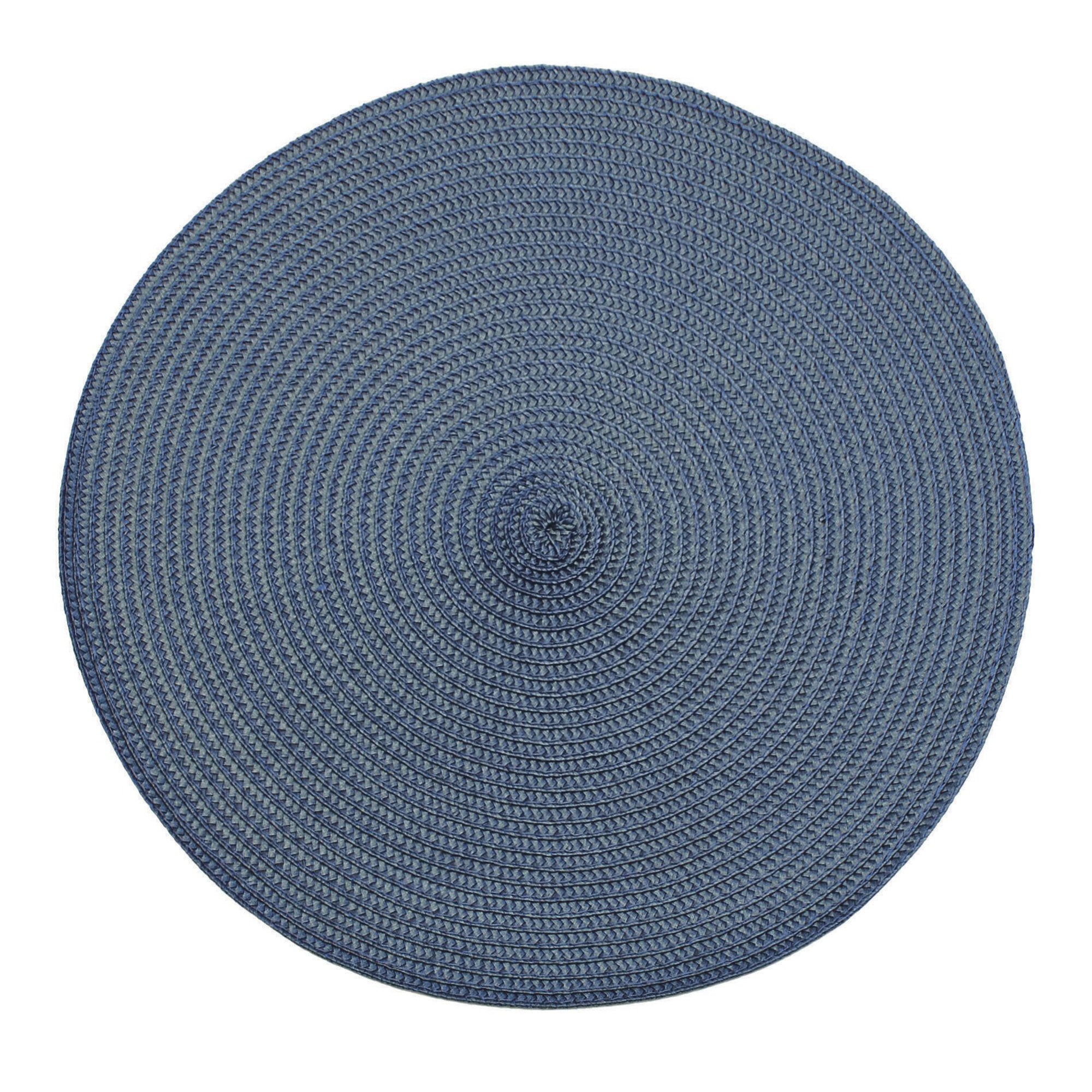 Circular Ribbed Placemat Slate Blue